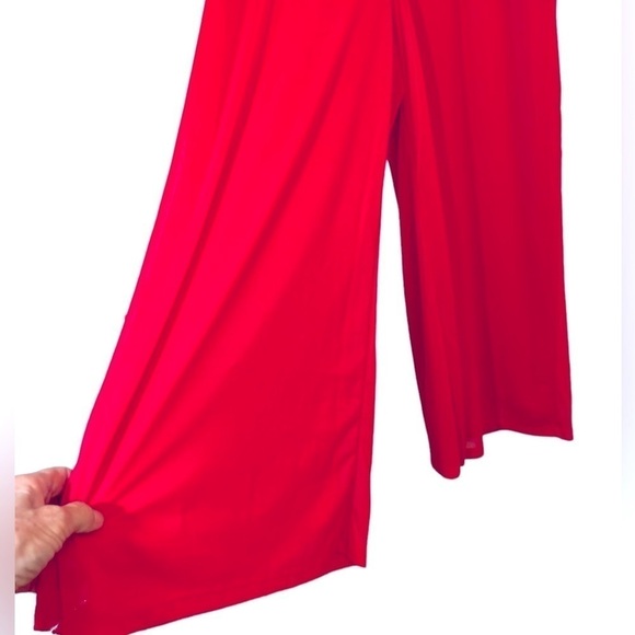 G by Giuliana High Waist Aria Mesh Knit Wide Leg Pink Pull On Pant Size Large - Picture 3 of 8